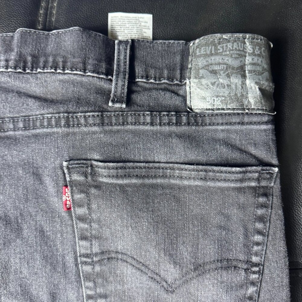 Levi Strauss Co. 502 Men's Straight Leg Jeans Gray Denim 5-Pocket Size 48x30 - Picture 8 of 16